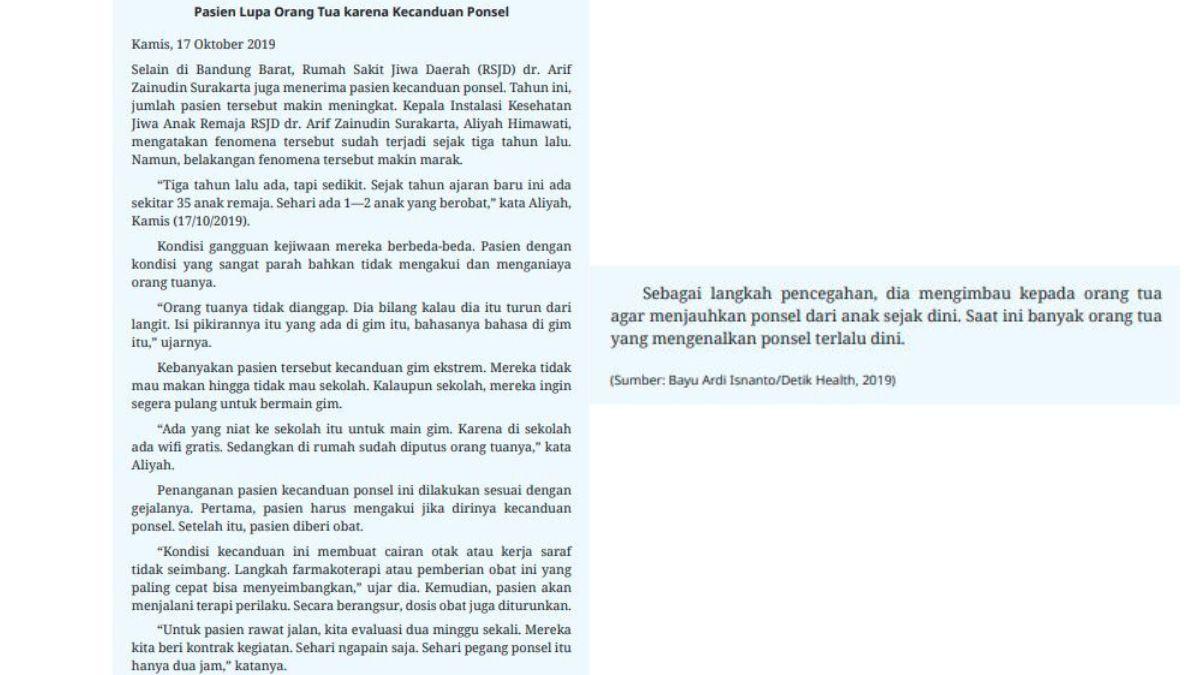 KUNCI JAWABAN - Berita 1 untuk soal Bahasa Indonesia kelas 10 SMA Bab 2 Halaman 51-55