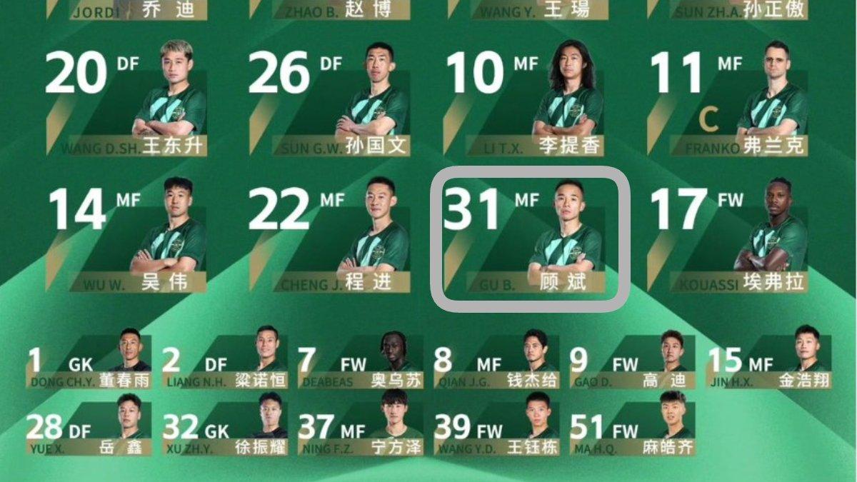 Sosok Bin Gu yang menjadi starter di laga Persib Bandung vs Zhejiang di lanjutan ACL Two 2024/2025, Kamis (5/12/2024).