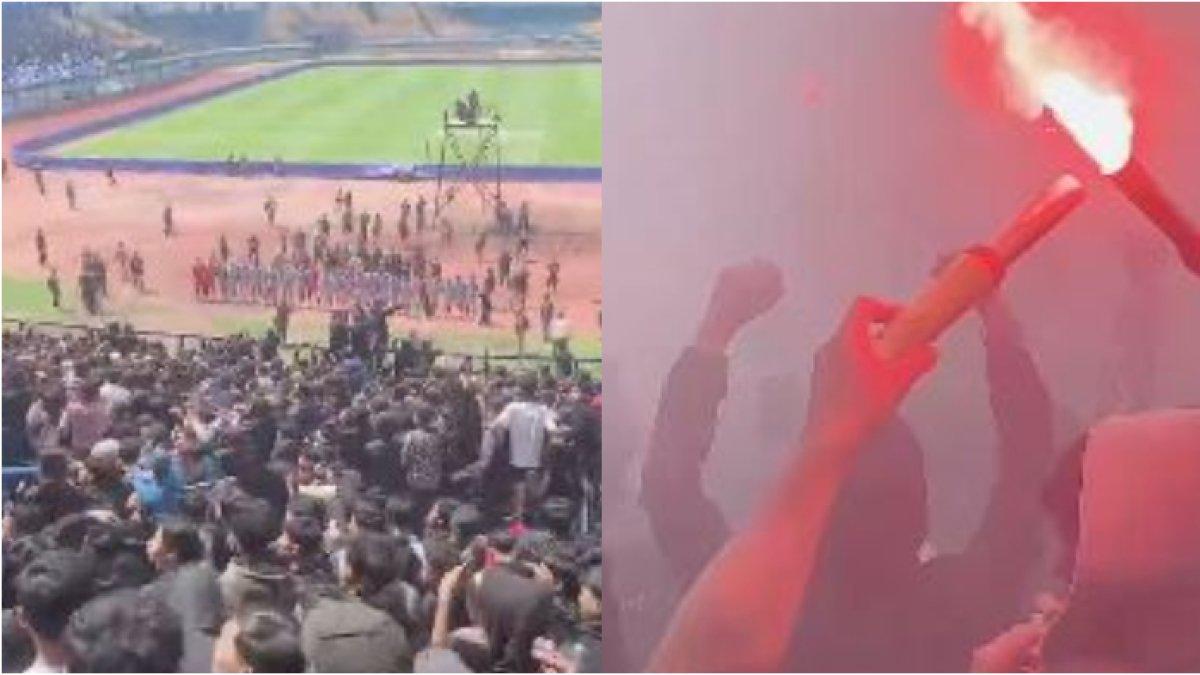 BOBOTOH - Momen Bobotoh turut geruduk sesi latihan Persib Bandung jelang kontra Persija Jakarta di Stadion Gelora Bandung Lautan Api (GBLA), Kamis (13/2/2025).