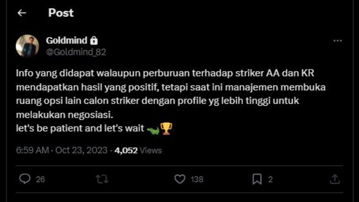 Rumor bocoran striker asing baru Persebaya Surabaya yang kabarnya mengarah ke Alex Alegria dan Karim Rossi, Senin 23 Oktober 2023.