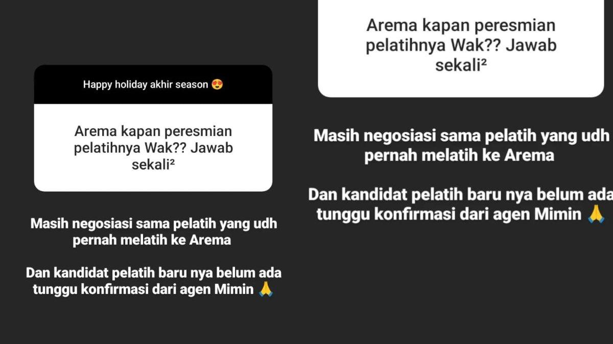 Bocoran Clue Pelatih Arema FC 22