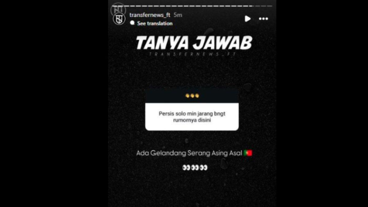 Rumor pemain asing baru Persis Solo yang berasal dari Portugal dan memiliki posisi gelandang serang, Rabu (25/12).