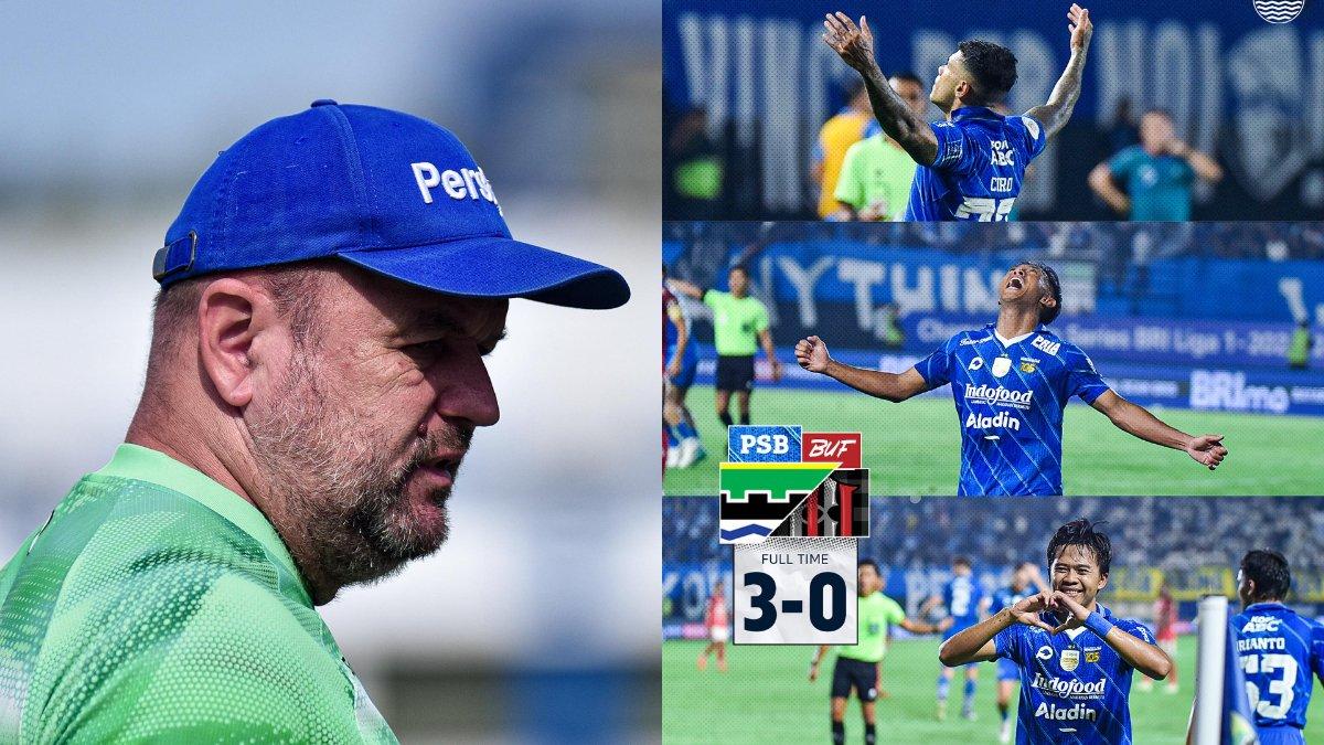 Sosok Bojan Hodak (kiri) dan Cuplikan laga Persib Bandung kontra Bali United pada laga leg kedua Liga 1 championship series (kanan), di Stadion Si Jalak Harupat, Kabupaten Bandung, Sabtu (18/5/2024).