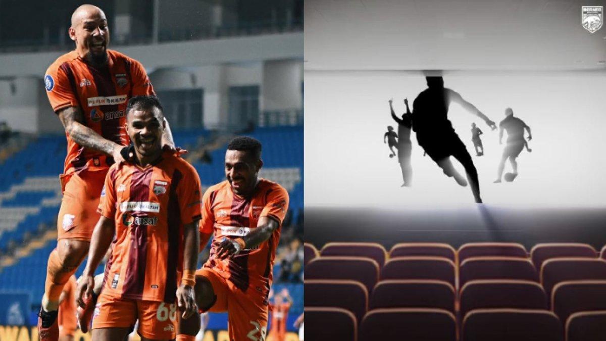 Kolase foto skuad Borneo FC di Liga 1 2024 (kiri) dan kode tujuh pemain anyar yang sempat dilempar oleh Pesut Etam (kanan) jelang putaran kedua.