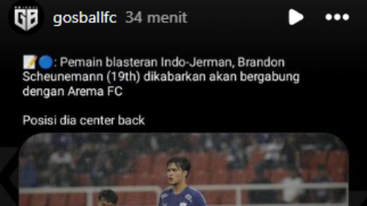 Rumor sosok bek blasteran PSIS Semarang, yakni Brandon Scheunemann yang santer diincar Arema FC untuk putaran kedua Liga 1 2024, Senin (13/1).