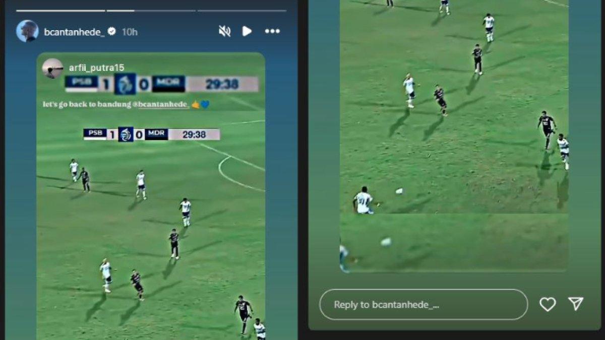 Mantan bomber Persib Bandung asal Brasil, Bruno Cantanhede disinyalir mengirim sinyal ingin balikan seiring mengunggah ulang sebuah video ketika ia masih berseragam Pangeran Biru di Liga 1 2021 lalu, Senin (4/11).