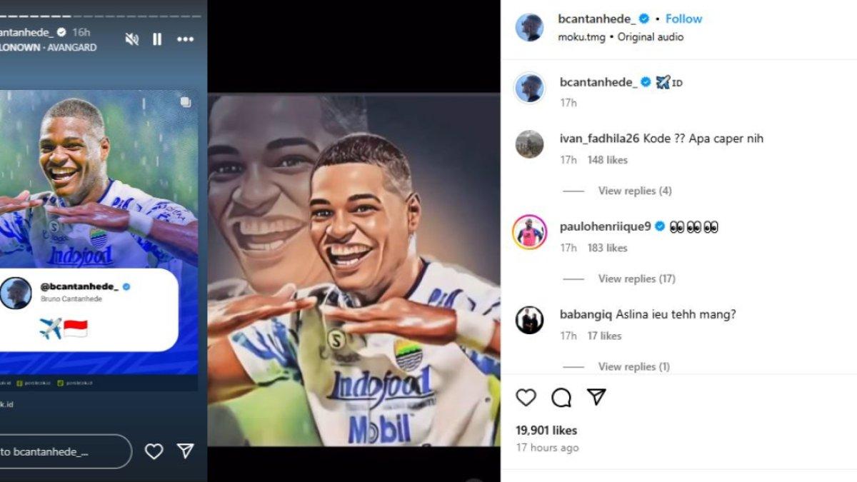 Beberapa postingan Bruno Cantanhede yang berisikan kode blak-blakan dirinya akan CLBK dengan Persib Bandung.