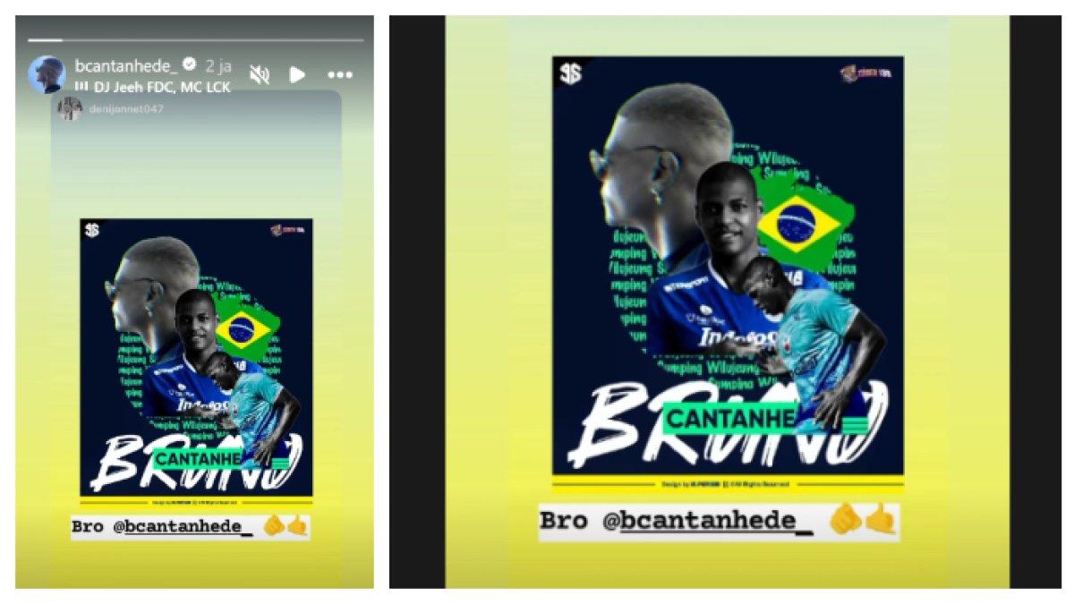 Bruno Cantanhede merepost unggahan dari seorang Bobotoh tentang rumor dirinya kembali ke Persib Bandung, Minggu (9/6/2024).