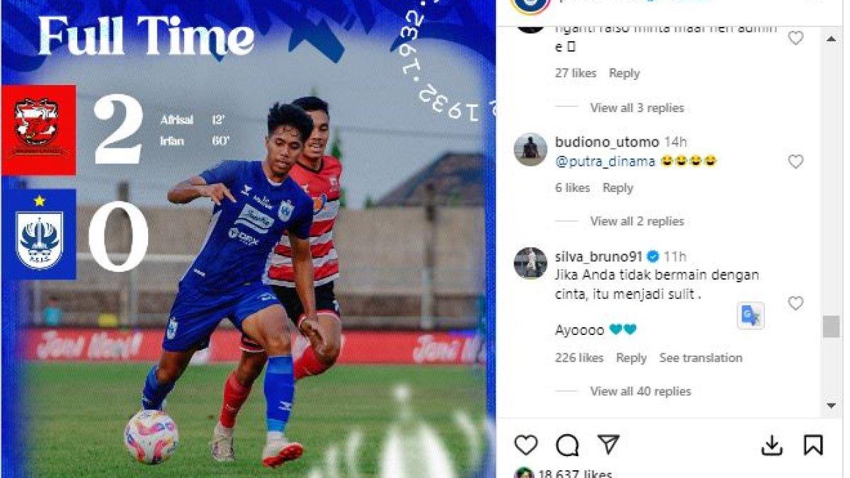 Komentar Bruno Silva yang memberikan sorotan pada kekalahan PSIS Semarang dari Madura United, Rabu (23/10/2024).