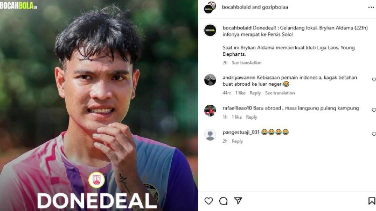 Rumor transfer pemain abroad jebolan Persebaya Surabaya, yakni Brylian Aldama yang santer merapat ke Persis Solo jelang putaran kedua Liga 1 2024, Jumat (27/12).