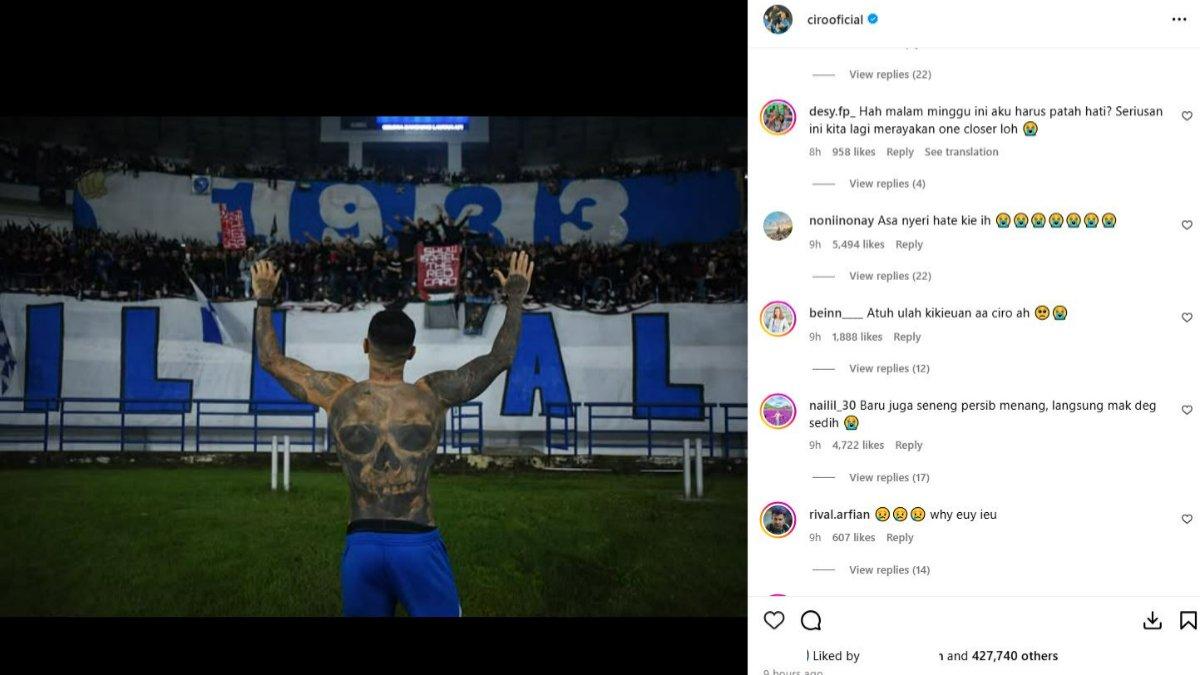 CIRO ALVES PAMIT - Postingan Ciro Alves pamit dari Persib Bandung, Sabtu (26/4/2025).