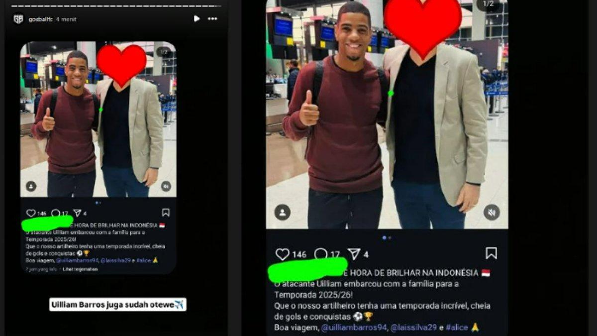 Calon striker Persib Bandung asal Brasil, Uilliam Barros sudah terbang ke Indonesia, Kamis (26/6/2025).