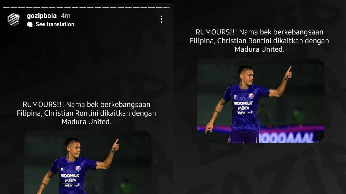 Rumor eks Persita Tangerang, Christian Rontini yang masuk radar Madura United jelang Liga 1 2024.