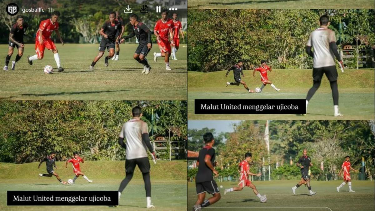 BURSA TRANSFER MALUT UNITED - Ciro Alves dan David da Silva kepergok latihan bareng Malut United, Sabtu (19/7/2025).