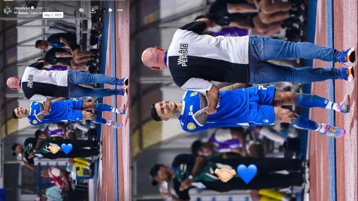 DRAMA TRANSFER CIRO ALVES - Ciro Alves unggah foto dirinya yang tengah bersalaman dengan pelatih Persib Bandung, Bojan Hodak, Kamis, 1 Mei 2025.