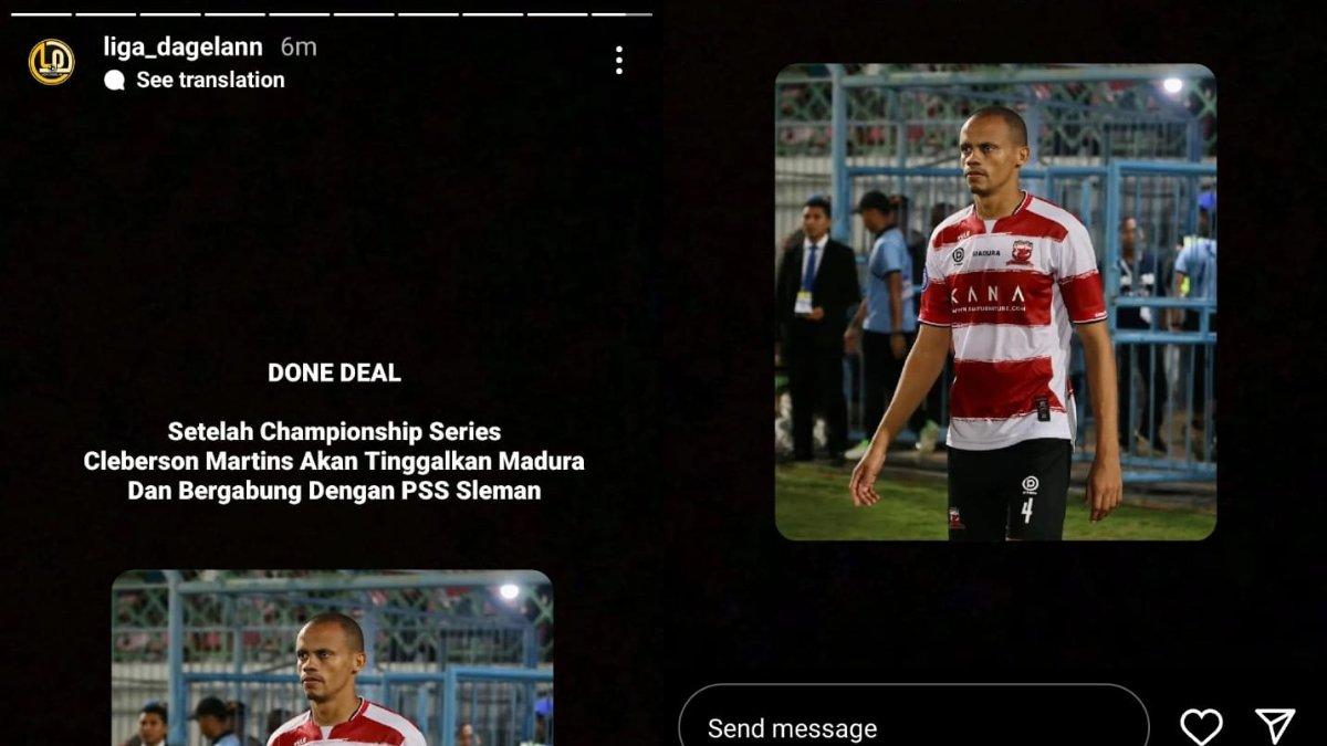 Rumor diliriknya sosok Cleberson Martins dari Madura United oleh PSS Sleman jelang musim 2024/2025, Kamis, 30 Mei 2024.