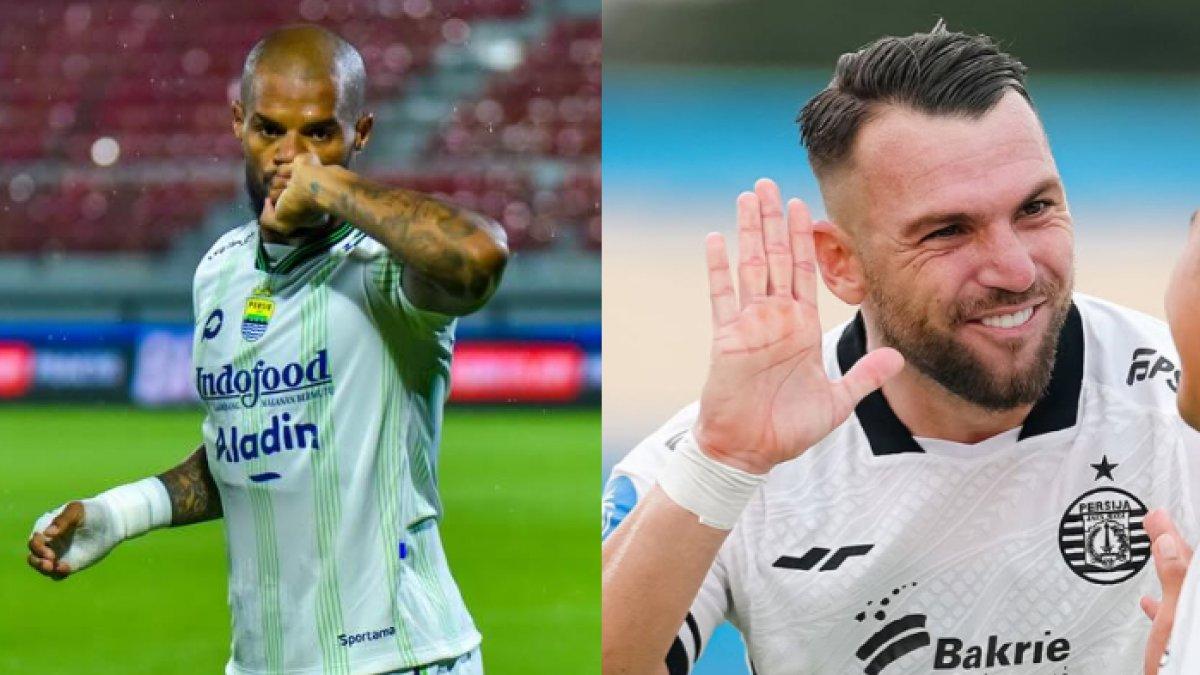 Striker Persib Bandung, David da Silva (kiri) dan bomber Persija Jakarta, Marko Simic (kanan).