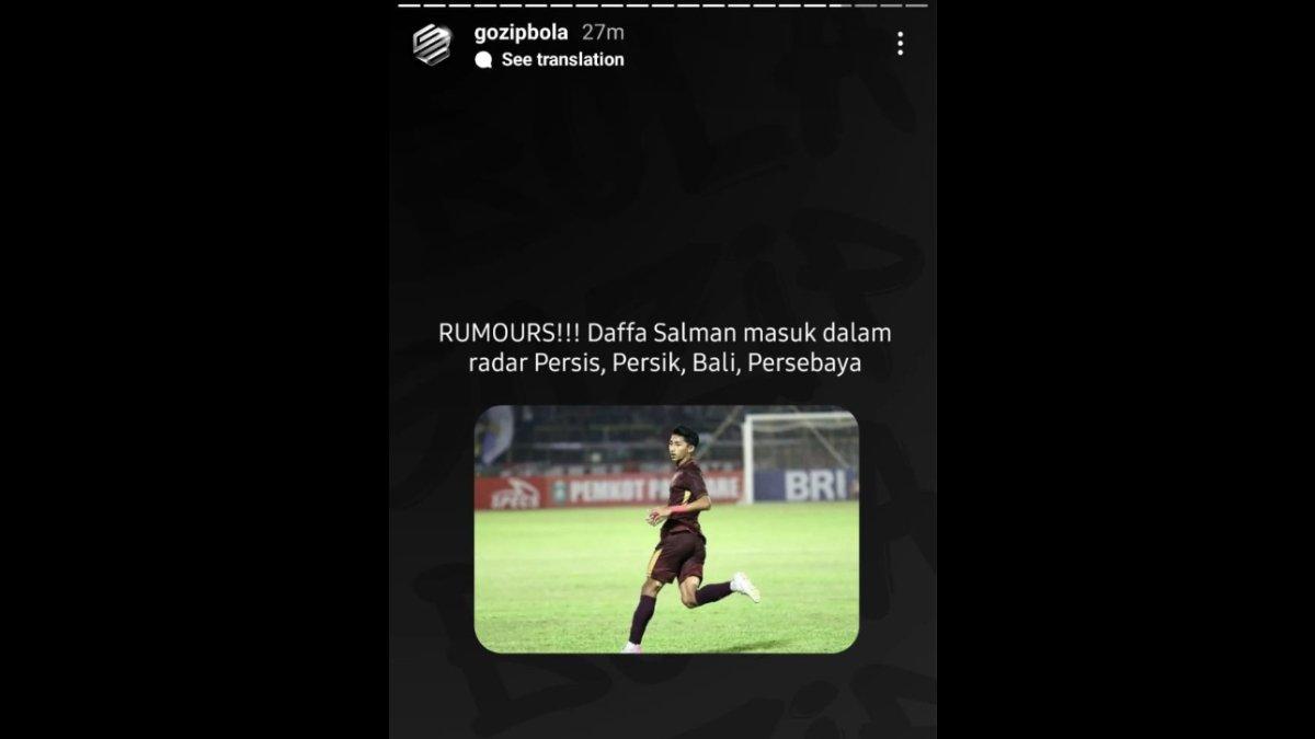 Sosok wonderkid dari PSM Makassar, yakni Daffa Salman kabarnya diminati empat tim Liga 1 2023 sekaligus, yakni Persis Solo, Persik Kediri, Persebaya Surabaya, dan Bali United.