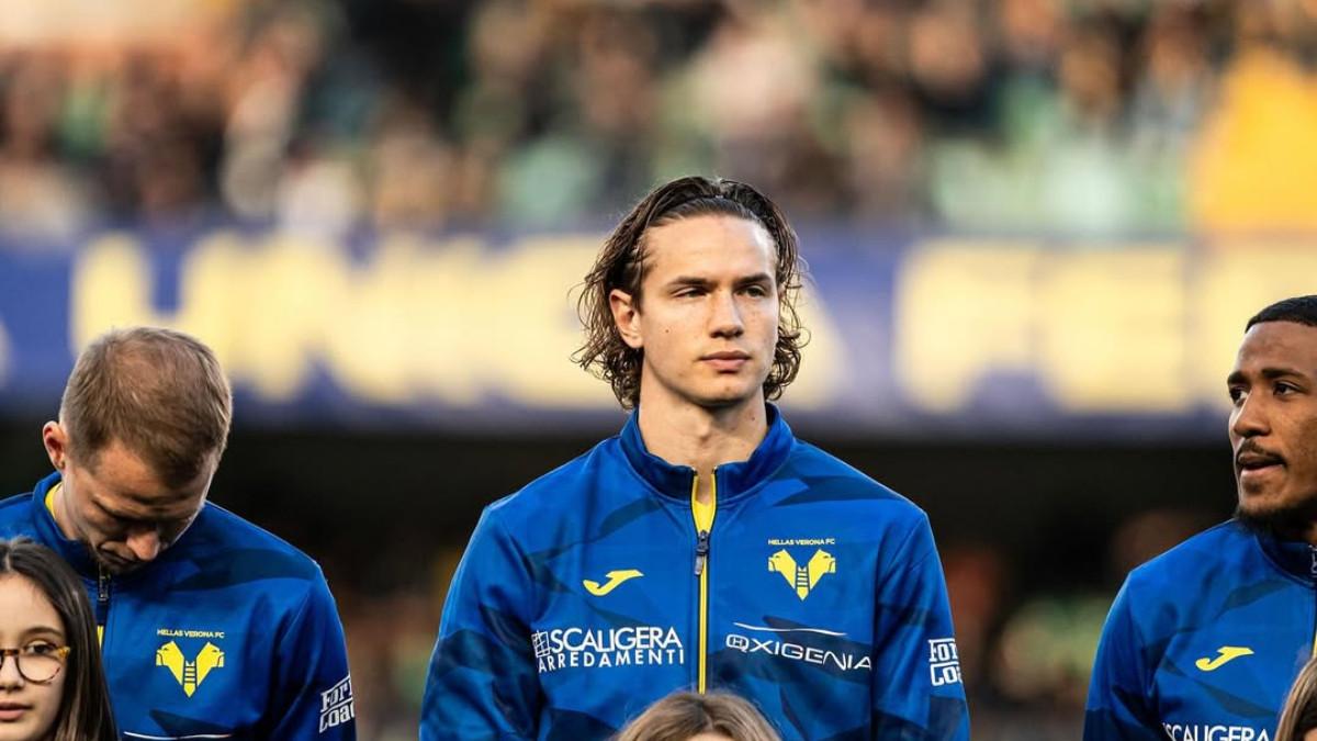BURSA TRANSFER - Sosok Daniele Ghilardi ketika persiapan pertandingan bersama rekan timnya ketika membela Hellas Verona (2/4/2025).