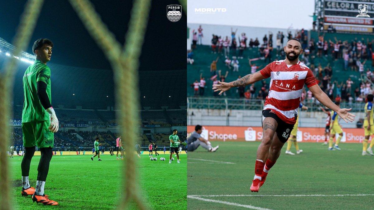 Kolase dua debutan baru Liga 1 2023, Kevin Ray Mendoza di Persib Bandung (kiri) dan Dalberto (kanan) yang menjalani pertandingan pertamanya di pekan ke-22.
