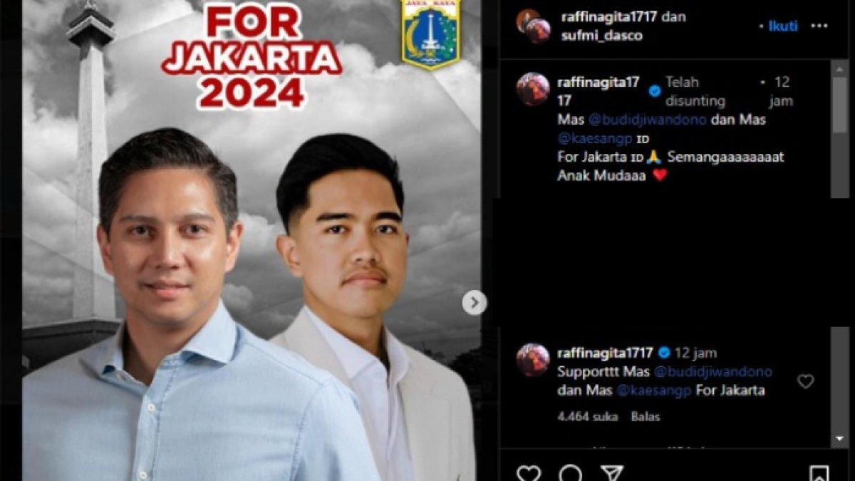 Dukungan Raffi Ahmad untuk Budisatrio dan Kaesang Pangarep