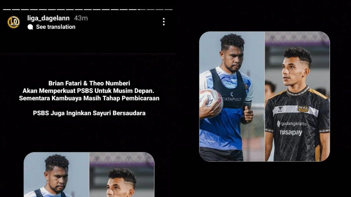 Sosok Brian Fatari dan Theo Numberi yang menjadi pemain Dewa United di Liga 1 2023 tengah dilirik oleh PSBS Biak untuk mengarungi musim 2024/2025 kelak.