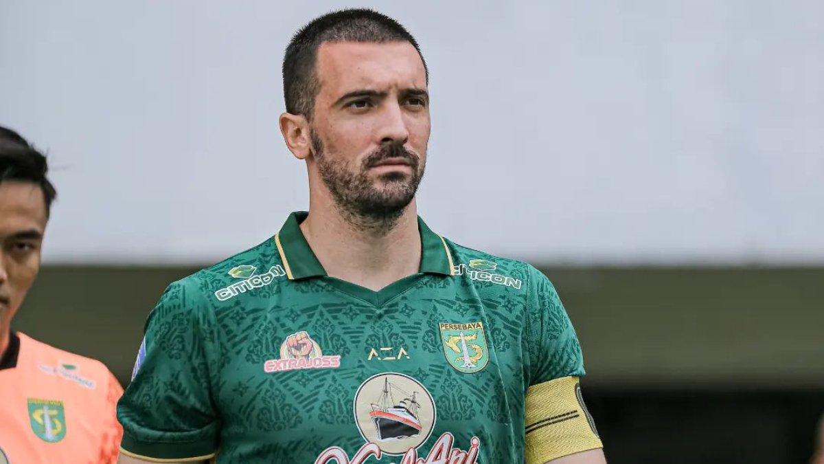 Bek asal Serbia Persebaya Surabaya, Dusan Stevanovic.