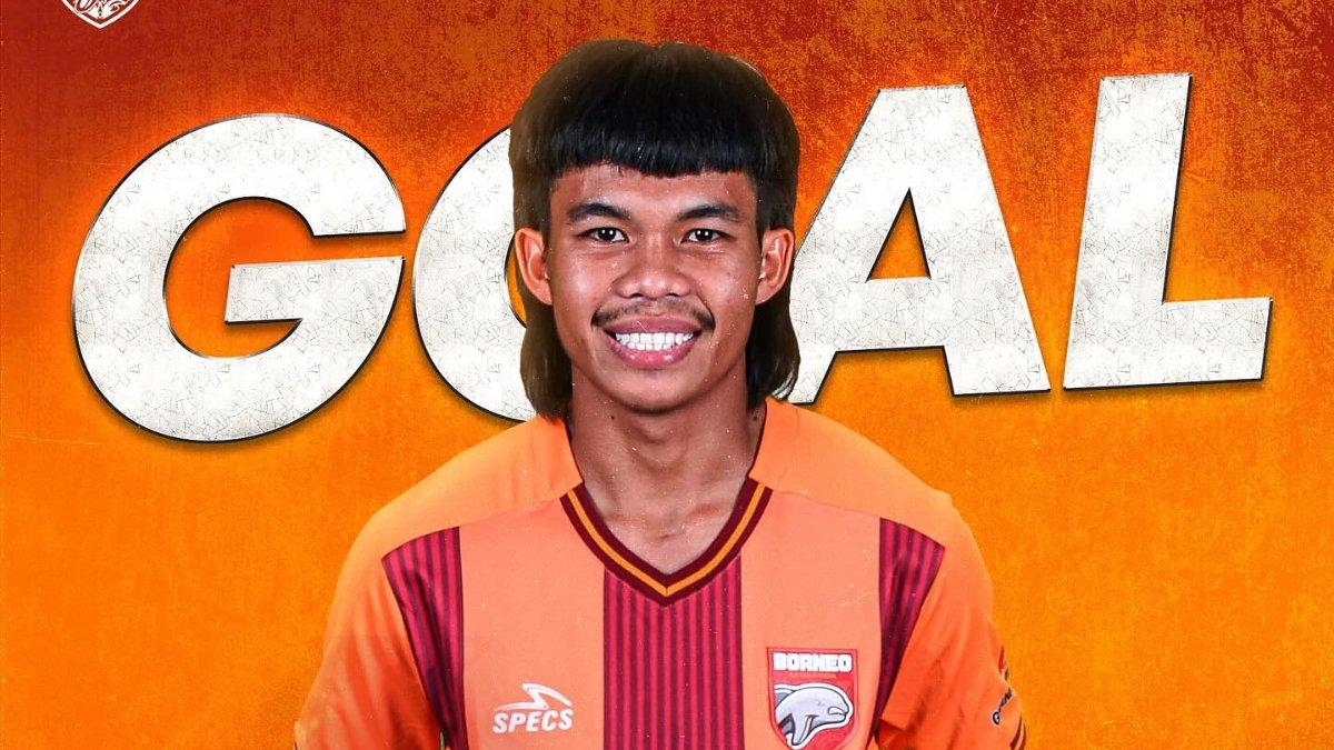 Pemain 20 tahun milik Borneo FC, Dwiky Hardiansyah yang menjebol gawnag PSS Sleman.