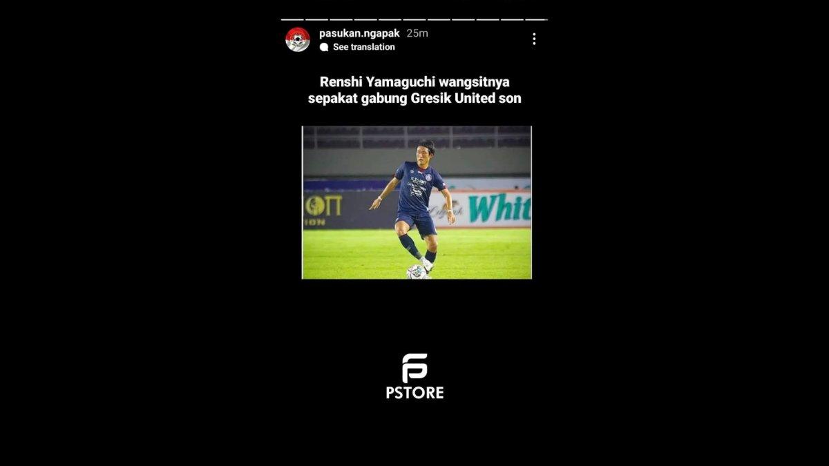 Eks gelandang Arema FC, yakni Renshi Yamaguchi kabarnya selangkah lagi bergabung dengan Gresik United di Liga 2 2023.