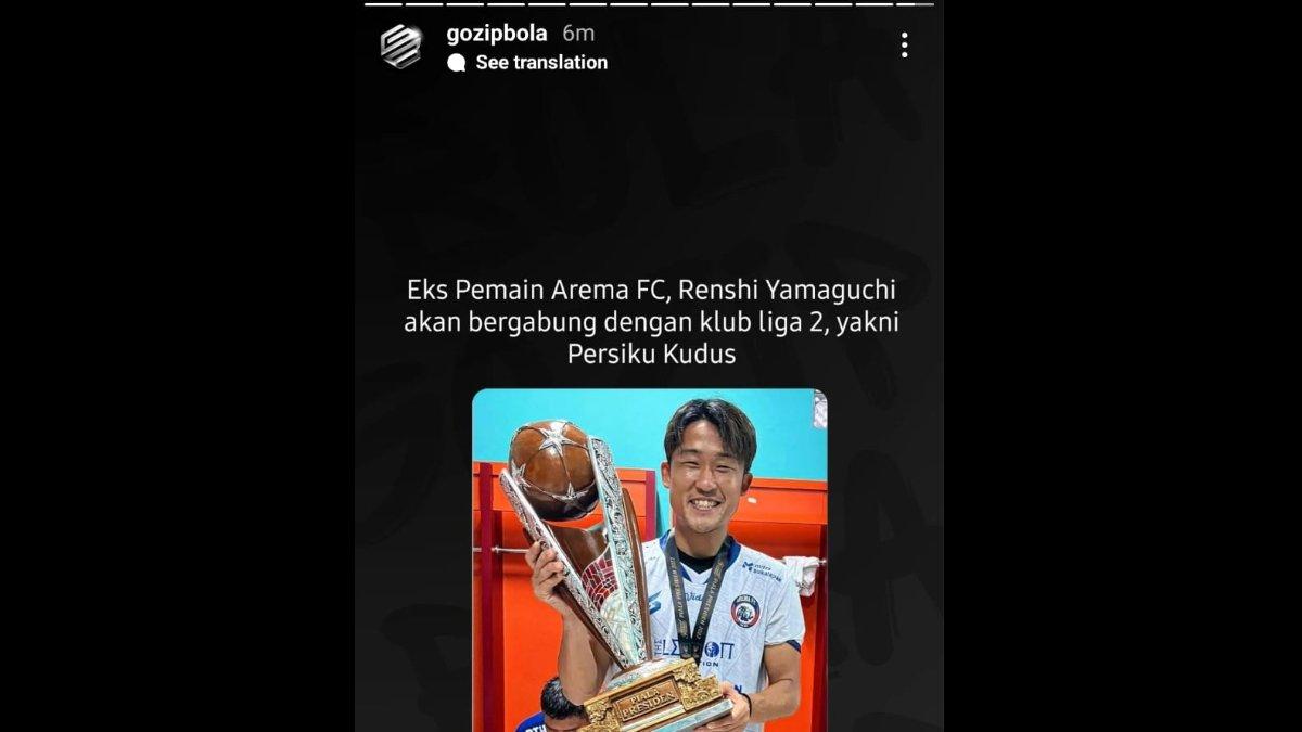 Rumor transfer eks Arema FC, Renshi Yamaguchi yang diminati oleh klub Liga 2 2024, Persiku Kudus, Kamis 8 Agustus 2024.