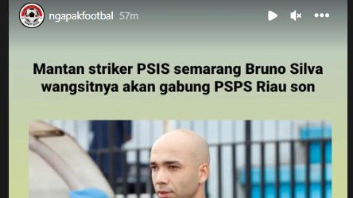 Rumor diminatinya mantan mesin gol PSIS Semarang, yakni Bruno Silva oleh PSPS Riau di Liga 2 2023, Senin 30 Oktober 2023.