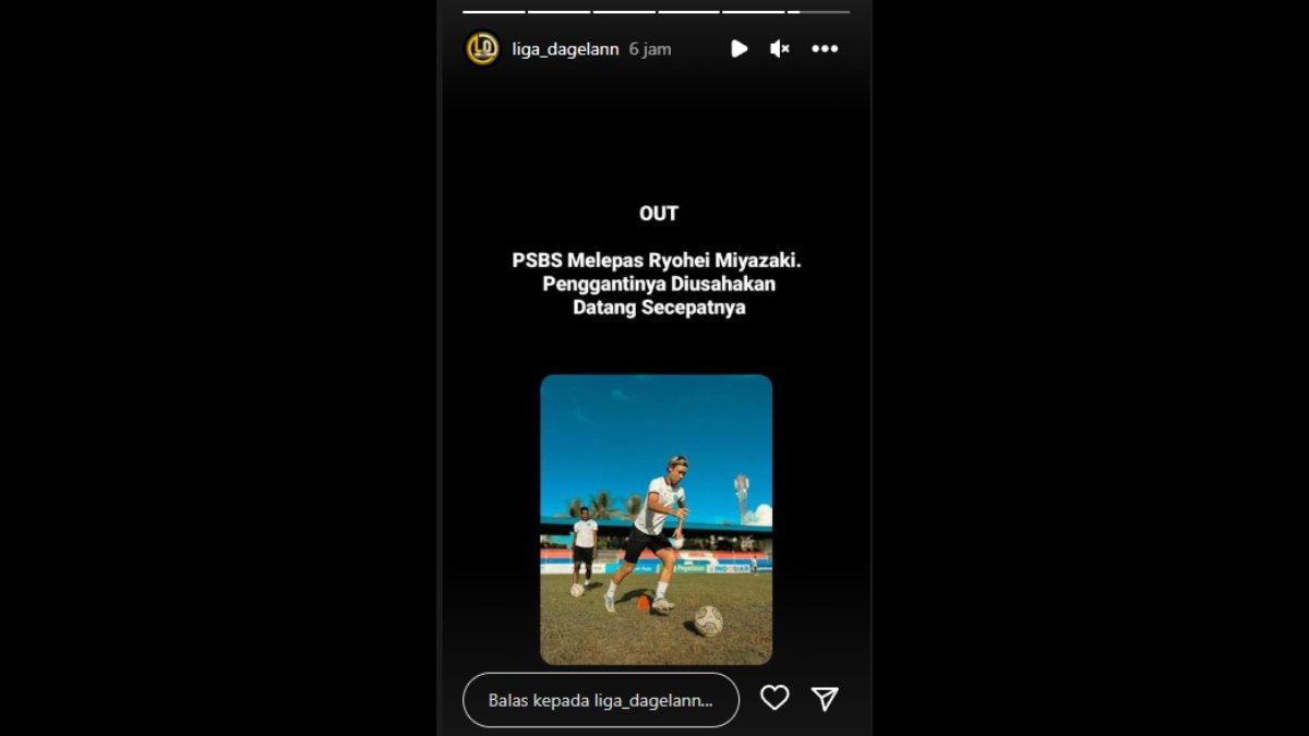 Rumor eks pemain Persija Jakarta, Ryohei Miyazaki yang dilepas dari PSBS Biak dari kompetisi Liga 2 2023.
