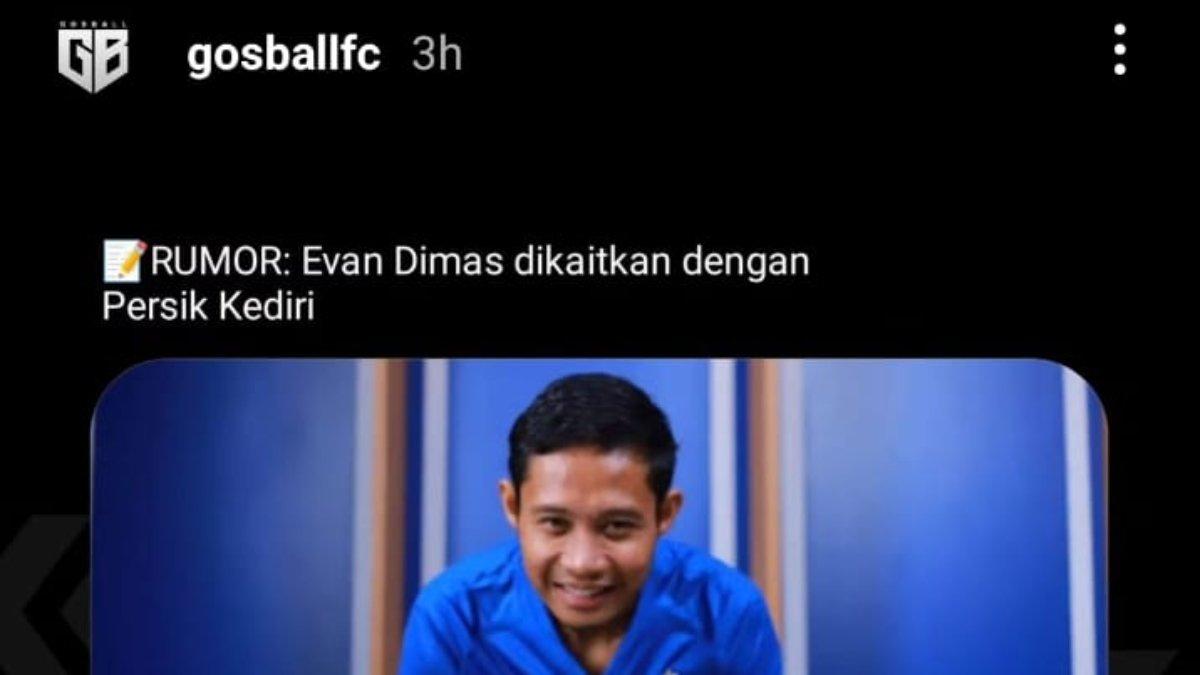 Rumor gelandang PSIS Semarang pinjaman dari Arema FC, yakni Evan Dimas yang dikaitkan dengan Persik Kediri.