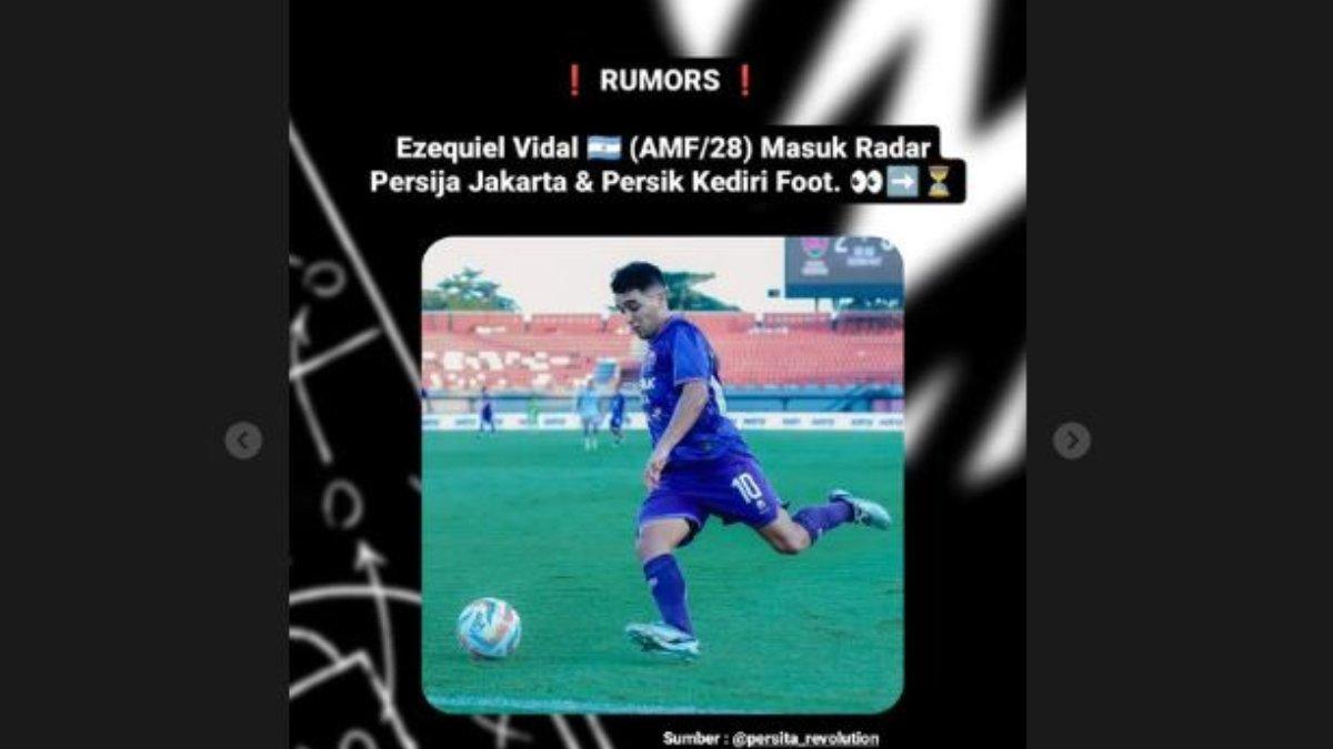 Sosok winger Persita Tangerang, Ezequiel Vidal yang kini masuk ke dalam lis belanja Persija Jakarta dan Persik Kediri.