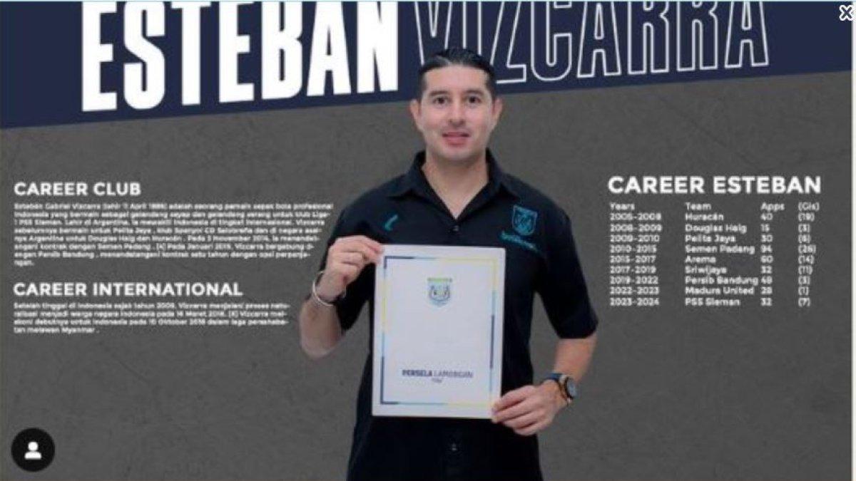 Potret Estaben Vizcarra resmi bergabung dengan Persela Lamongan yang diketahui melalui Instagram @perselafc pada Selasa 23 Juli 2024. Roh anyar Persela Lamongan eks Persib Bandung dan PSS Sleman yang kaya prestasi siap bergulir di pagelaran Liga 2 musim 2024/2025.