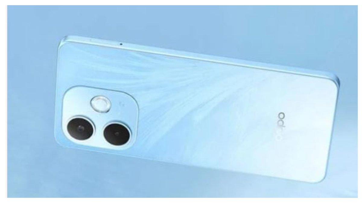 SPESIFIKASI- Foto Hp Oppo A5 Pro warna Gardien dari Putih ke Biru yang di hiasi dengan pola bulu hingga memberi tampilan yang ringan dan elegan, diakses dari Oppo.com Senin (24/3/2025) Terbaru