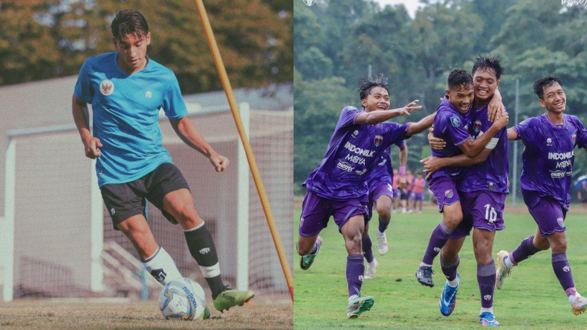 Jack Brown (kiri), gelandang serang Persita Tangerang bersama skuadnya (kanan).