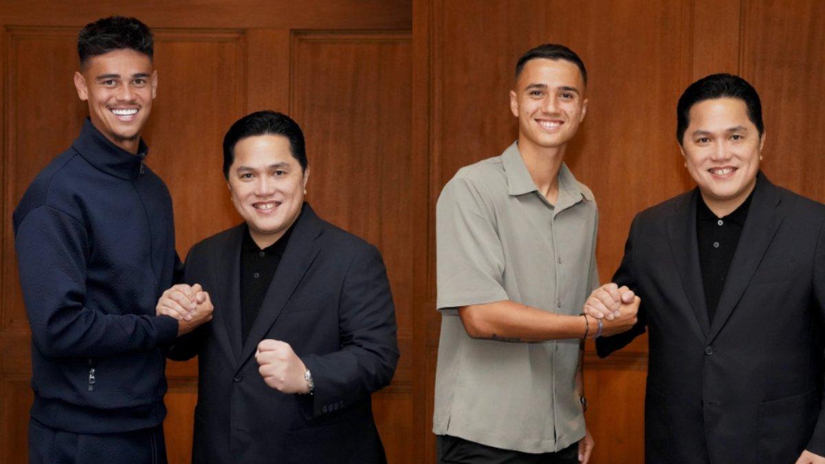 Berikut foto unggahan Ketua Umum PSSI, Erick Thohir, setelah melangsungkan makan malam dengan calon naturalisasi Timnas Indonesia, Mees Hilgers dan Eliano Reijnders.