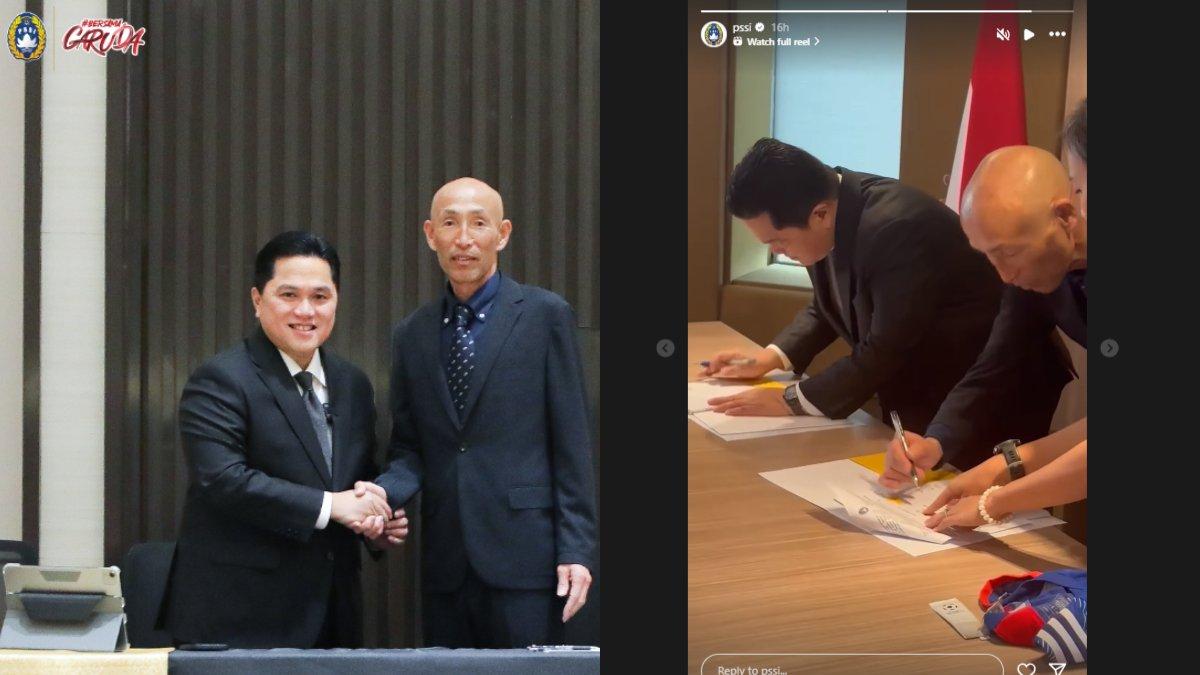 Satoru Mochizuki, pelatih anyar Timnas Putri Indonesia menandatangani kontraknya pada Selasa (20/2/2024).