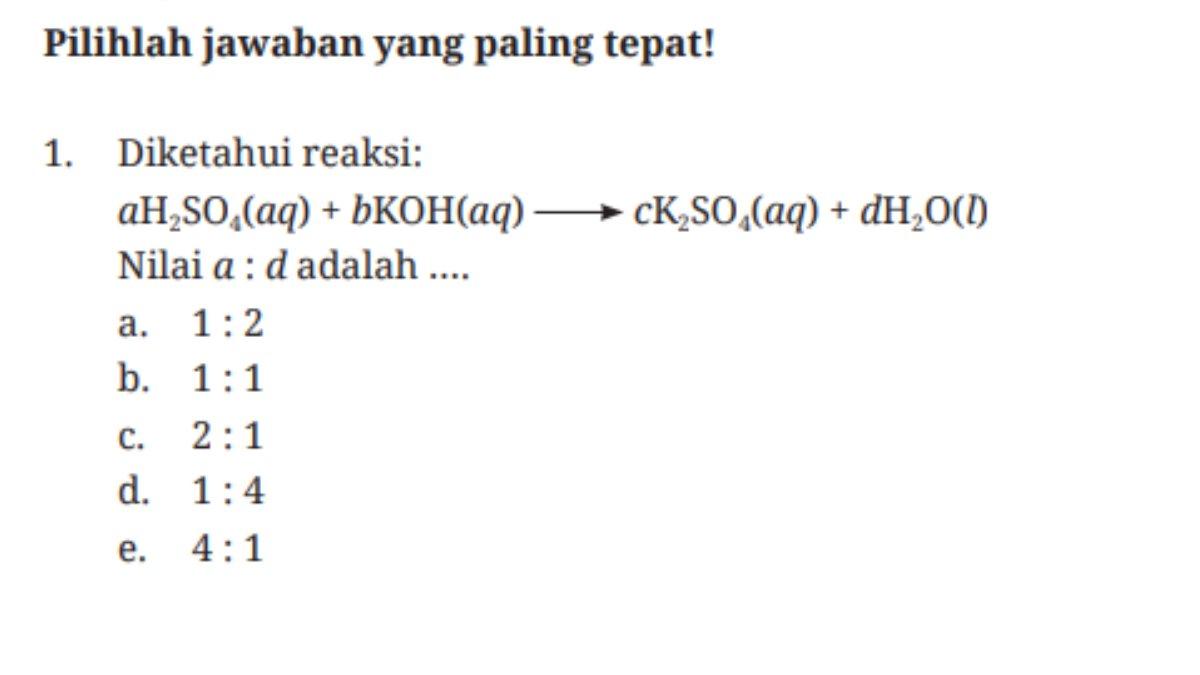 Berikut soal pilihan ganda nomor 1.