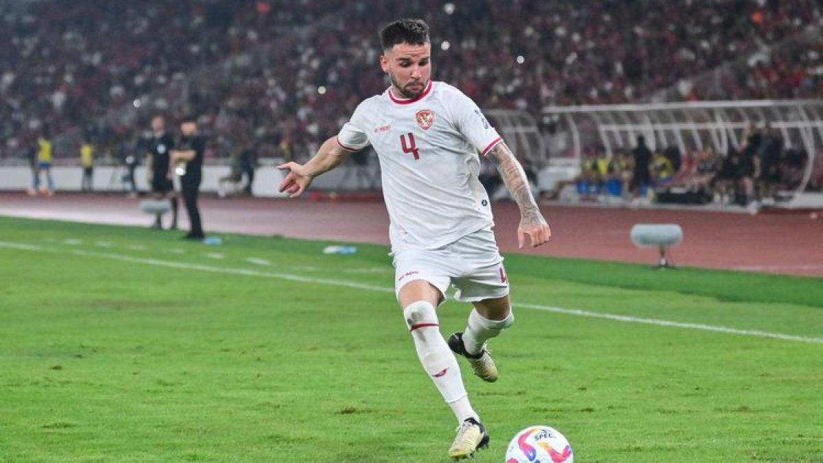 Potret Calvin Verdonk saat melakukan debut dengan manis di Timnas Indonesia usai menaklukkan Filipina di Kualifikasi Piala Dunia 2024, Selasa (11/6/2024) di Stadion Gelora Bung Karno Jakarta.