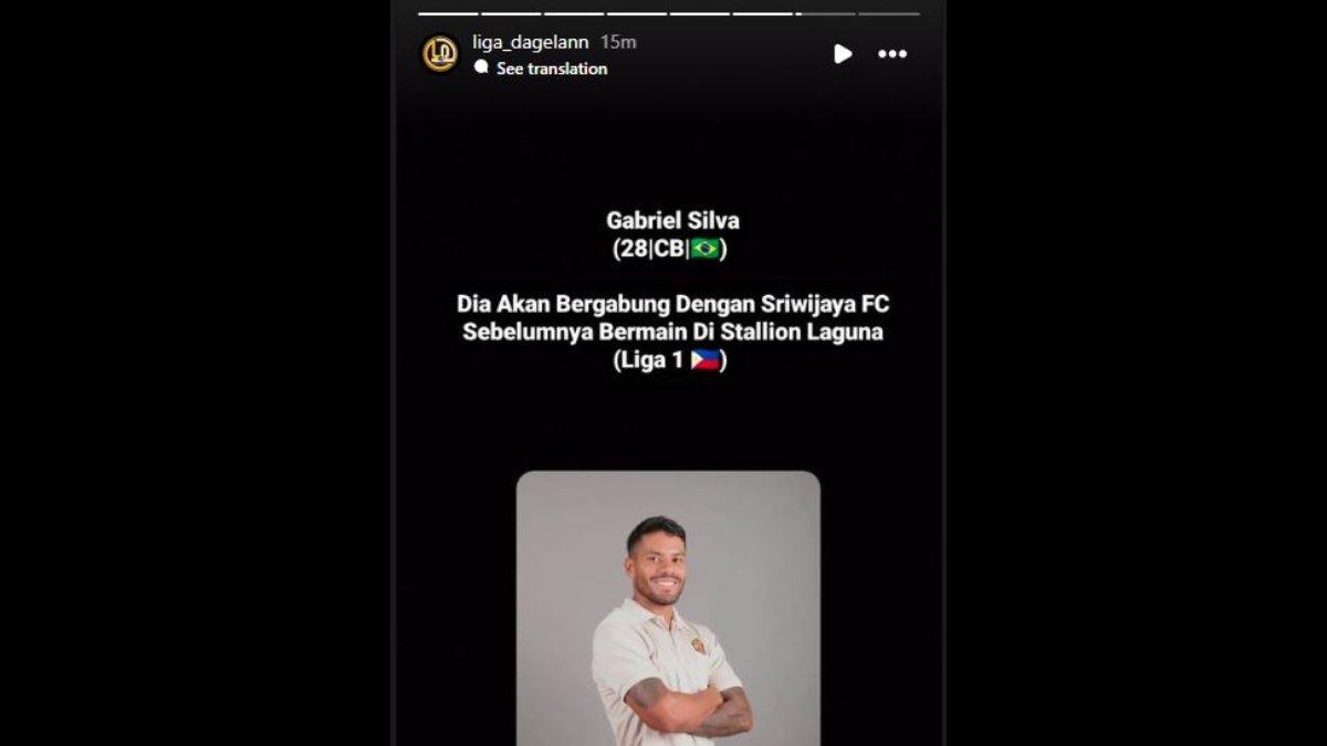 Rumor sosok bek asing dari Liga Filipina, yakni Gabriel Silva yang dikaitkan dengan Sriwijaya FC jelang Liga 2 2024, Selasa 6 Agustus 2024.