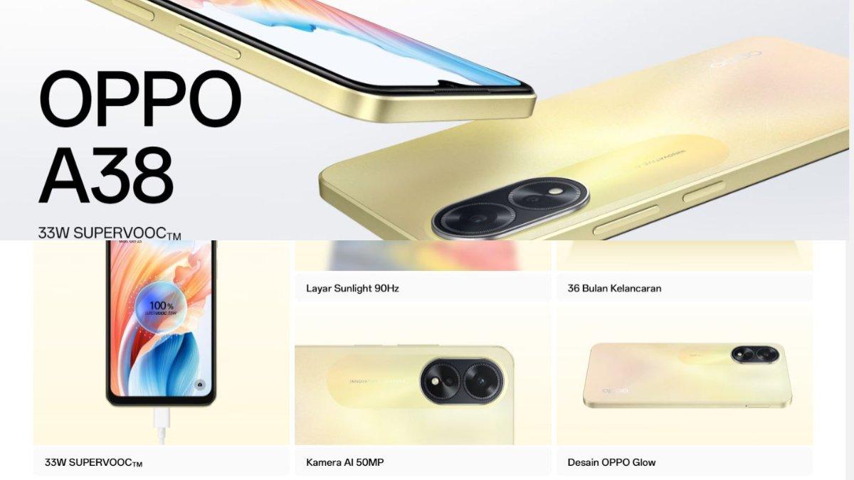 Berikut merupakan gambaran dari Oppo A38 dengan beberapa spesifikasi unggulannya.