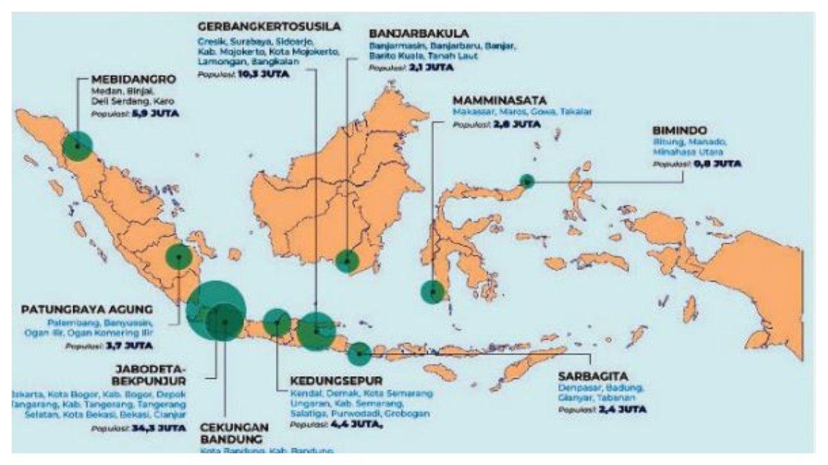 Soal nomor 7 berupa gambar Wilayah Metropolitan