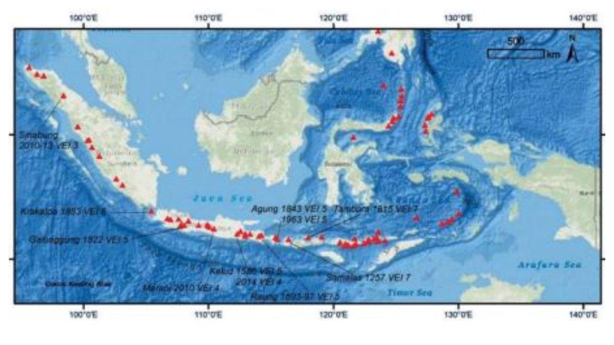 Gambar Peta Persebaran Gunung Api