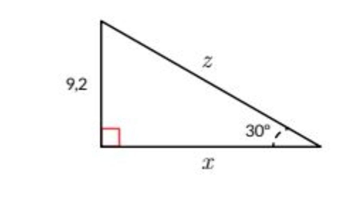 Pada soal nomor 1 latihan 3.7 halaman 99 terdapat gambar segitiga, dan peserta didik diminta untuk mencari panjang sisi x dan z.
