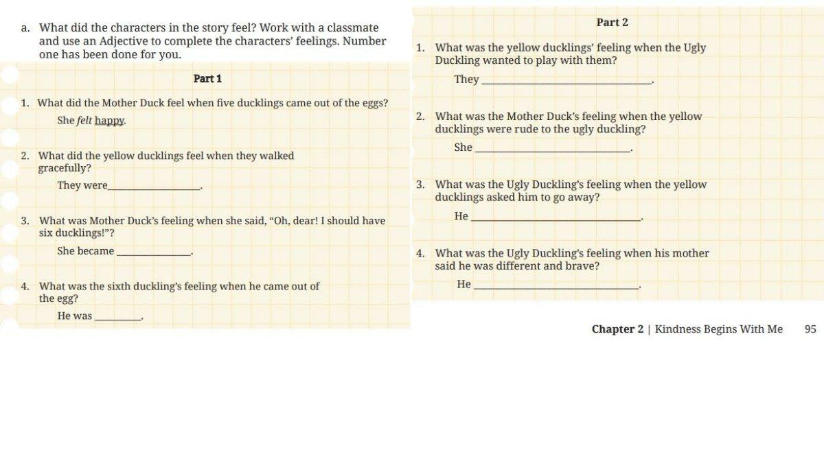 Gambar soal worksheet 2.8 dan 2.9 Section 4 - Language Focus: Describing Feelings chaapter 2 pada buku Bahasa Inggris kelas 8 SMP Kurikulum Merdeka