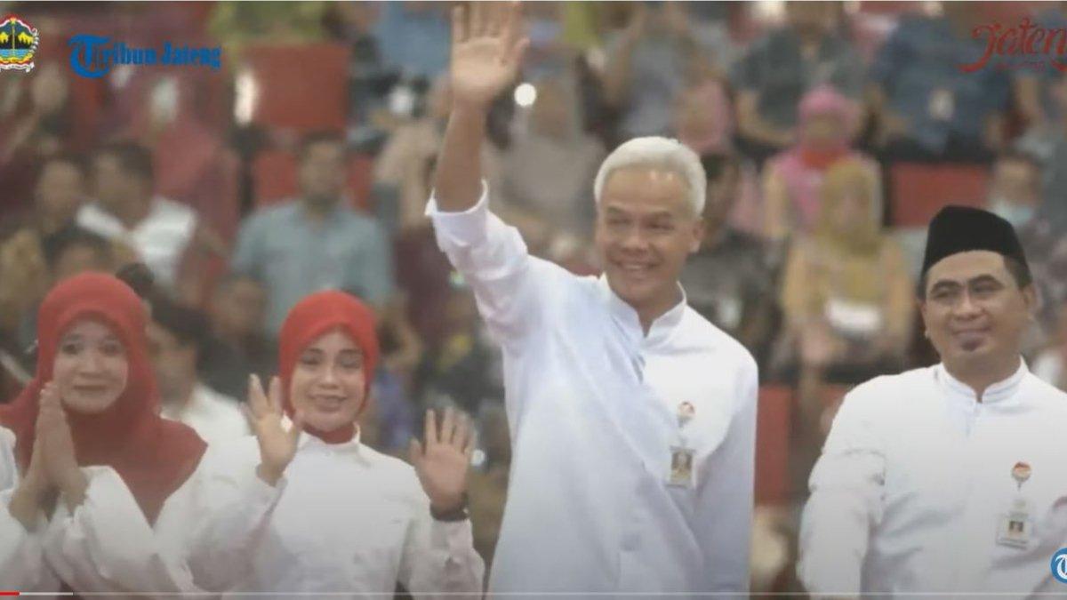 Ganjar Pranowo saat pamitan di hari terakhirnya sebagai Gubernur Jawa Tengah, Selasa 5 September 2023.