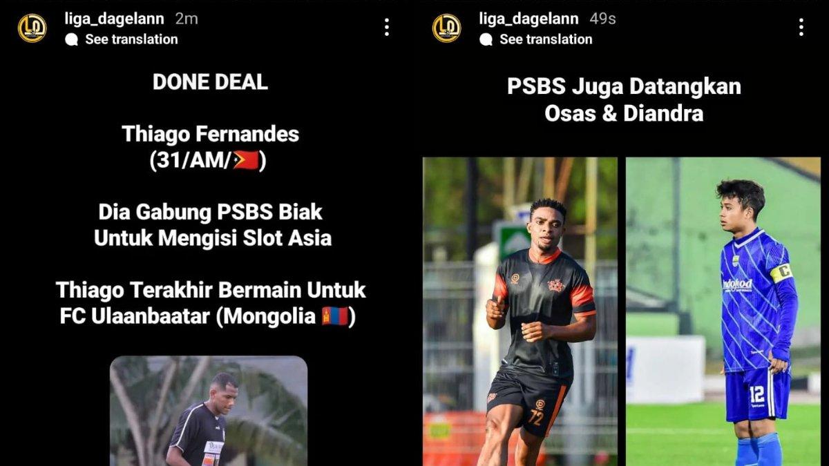 Kolase foto rumor PSBS Biak mendatangkan Thiago Fernandes (kiri) serta jebolan Persija Jakarta Osas Saha serta alumnus Persib Bandung Diandra Diaz (kanan) untuk putaran kedua Liga 2 2023.