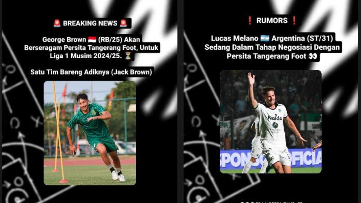 RUMOR - Sosok George Brown yang merupakan pemain Persebaya Surabaya (kiri) dan bomber asing asal Argentina, Lucas Melano (kanan) santer gabung ke Persita Tangerang di Liga 1 2024 kelak.